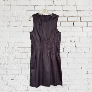 Theory Brynne “New Tuxedo” Black Satin Sleeveless Shift Dress Size 6